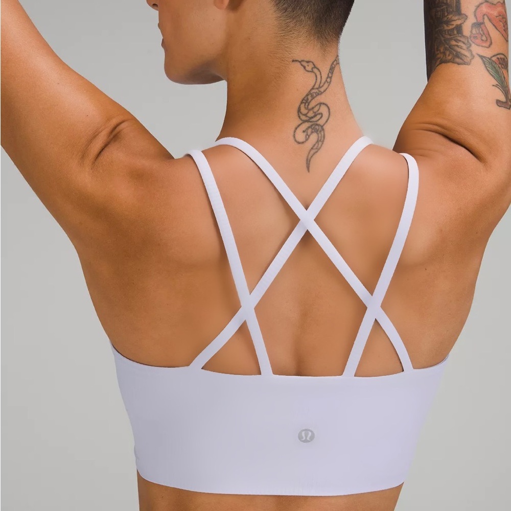 Lululemon like a cloud longline bra in pastel blue